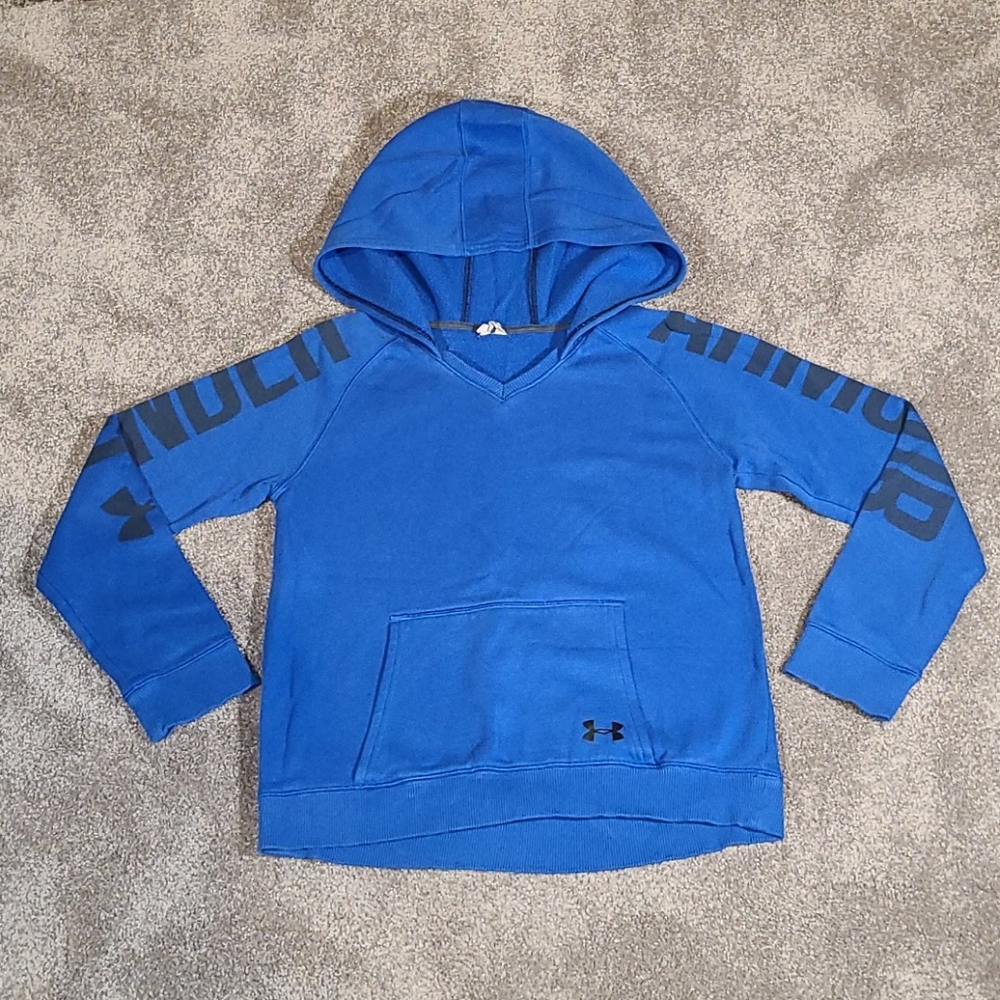 Youth Under Armour Pullover Hoody Sz M Royal Blue